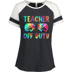 Tie Dye Teacher Off Duty Last Day Of School Teacher Summer Enza Ladies Jersey Colorblock Tee