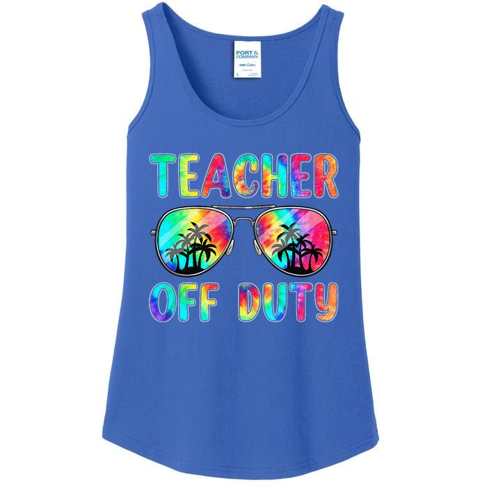 Tie Dye Teacher Off Duty Last Day Of School Teacher Summer Ladies Essential Tank