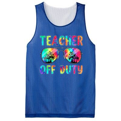 Tie Dye Teacher Off Duty Last Day Of School Teacher Summer Mesh Reversible Basketball Jersey Tank