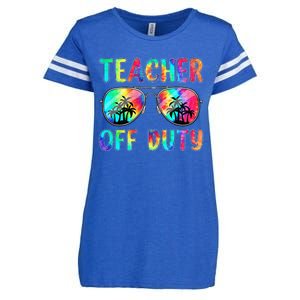 Tie Dye Teacher Off Duty Last Day Of School Teacher Summer Enza Ladies Jersey Football T-Shirt