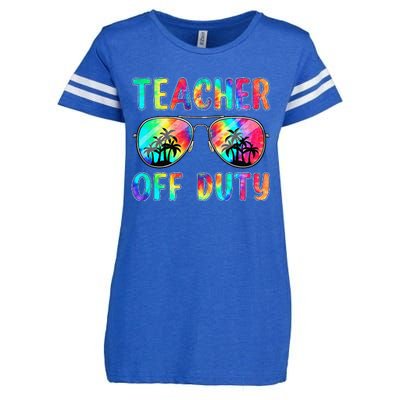 Tie Dye Teacher Off Duty Last Day Of School Teacher Summer Enza Ladies Jersey Football T-Shirt