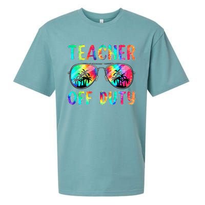 Tie Dye Teacher Off Duty Last Day Of School Teacher Summer Sueded Cloud Jersey T-Shirt