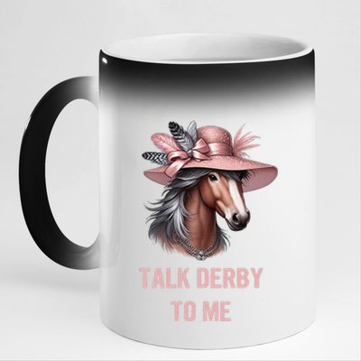 Talk Derby To Me Funny Horse Derby Day 11oz Black Color Changing Mug