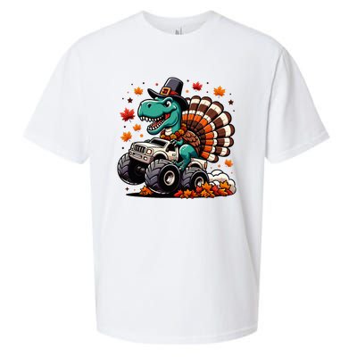 Thanksgiving Dinosaur T Rex Fall Truck Sueded Cloud Jersey T-Shirt