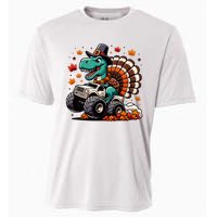 Thanksgiving Dinosaur T Rex Fall Truck Cooling Performance Crew T-Shirt