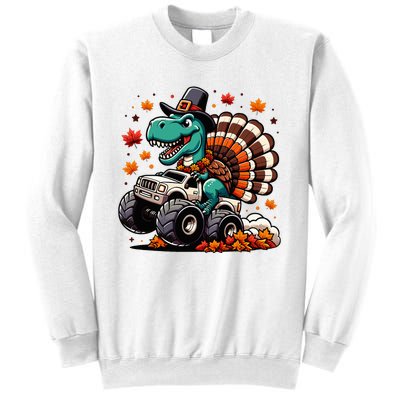 Thanksgiving Dinosaur T Rex Fall Truck Sweatshirt