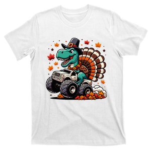 Thanksgiving Dinosaur T Rex Fall Truck T-Shirt