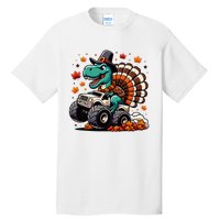 Thanksgiving Dinosaur T Rex Fall Truck Tall T-Shirt