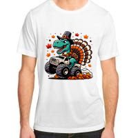 Thanksgiving Dinosaur T Rex Fall Truck Adult ChromaSoft Performance T-Shirt