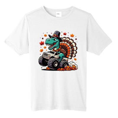 Thanksgiving Dinosaur T Rex Fall Truck Tall Fusion ChromaSoft Performance T-Shirt