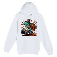 Thanksgiving Dinosaur T Rex Fall Truck Premium Pullover Hoodie