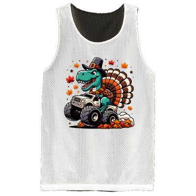 Thanksgiving Dinosaur T Rex Fall Truck Mesh Reversible Basketball Jersey Tank