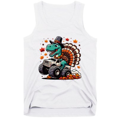 Thanksgiving Dinosaur T Rex Fall Truck Tank Top