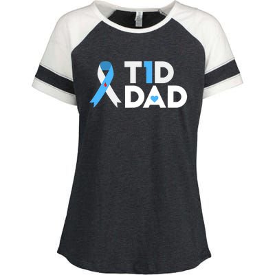 T1D Dad Type 1 Diabetes Awareness Daddy Gift Enza Ladies Jersey Colorblock Tee