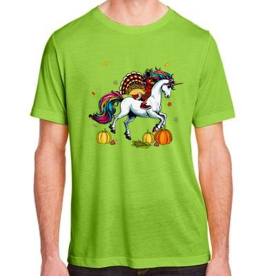 Turkey Delivering Taco On Unicorn Thanksgiving Food Lover Adult ChromaSoft Performance T-Shirt