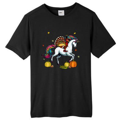 Turkey Delivering Taco On Unicorn Thanksgiving Food Lover Tall Fusion ChromaSoft Performance T-Shirt