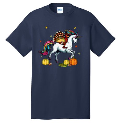 Turkey Delivering Taco On Unicorn Thanksgiving Food Lover Tall T-Shirt