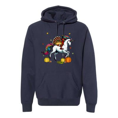 Turkey Delivering Taco On Unicorn Thanksgiving Food Lover Premium Hoodie