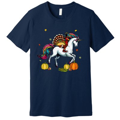 Turkey Delivering Taco On Unicorn Thanksgiving Food Lover Premium T-Shirt