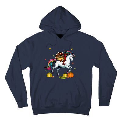 Turkey Delivering Taco On Unicorn Thanksgiving Food Lover Tall Hoodie