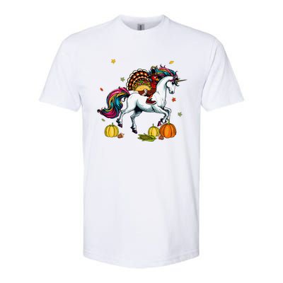 Turkey Delivering Taco On Unicorn Thanksgiving Food Lover Softstyle CVC T-Shirt