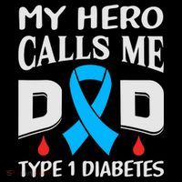 T1D Diabetic Type 1 Diabetes Awareness Father Dad T-Shirt