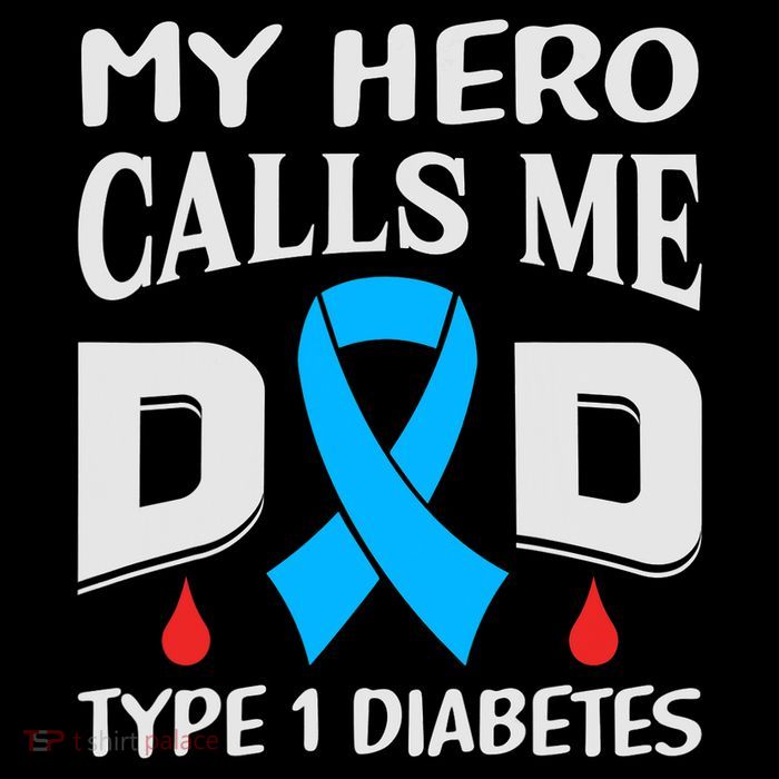 T1D Diabetic Type 1 Diabetes Awareness Father Dad T-Shirt