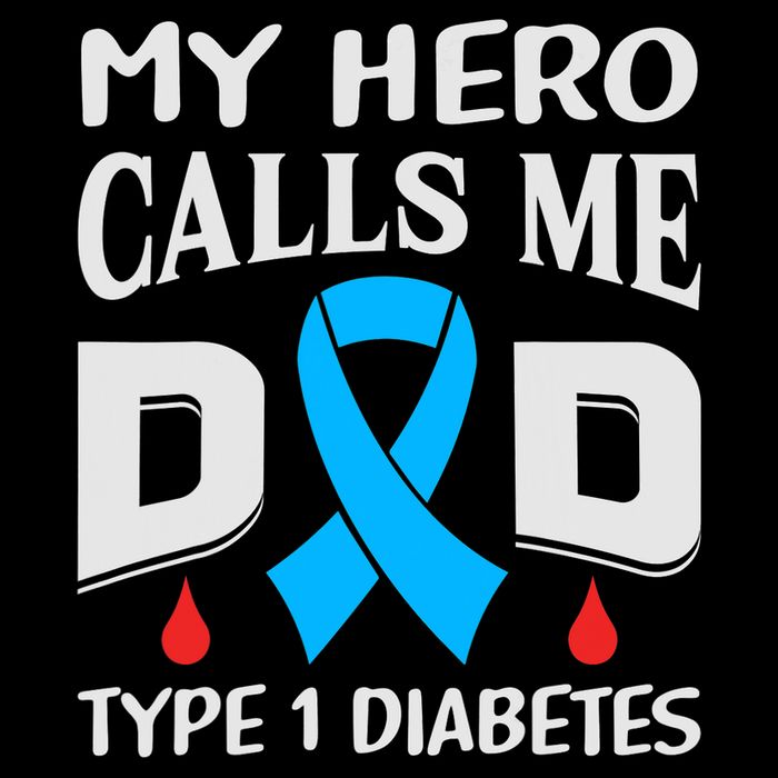 T1D Diabetic Type 1 Diabetes Awareness Father Dad Button