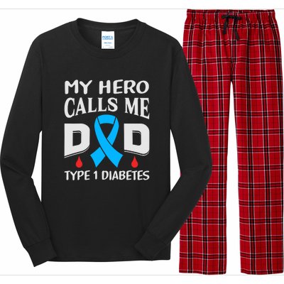 T1D Diabetic Type 1 Diabetes Awareness Father Dad Long Sleeve Pajama Set