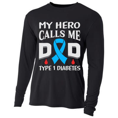 T1D Diabetic Type 1 Diabetes Awareness Father Dad Cooling Performance Long Sleeve Crew