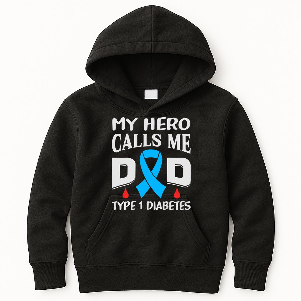 T1D Diabetic Type 1 Diabetes Awareness Father Dad Kids Hoodie