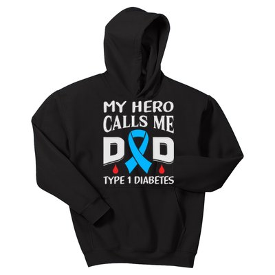 T1D Diabetic Type 1 Diabetes Awareness Father Dad Kids Hoodie