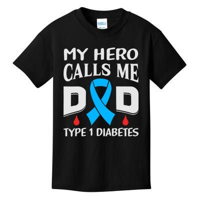 T1D Diabetic Type 1 Diabetes Awareness Father Dad Kids T-Shirt