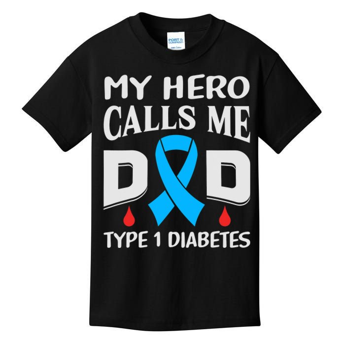 T1D Diabetic Type 1 Diabetes Awareness Father Dad Kids T-Shirt