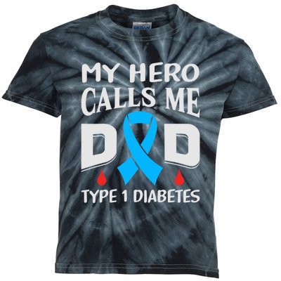 T1D Diabetic Type 1 Diabetes Awareness Father Dad Kids Tie-Dye T-Shirt