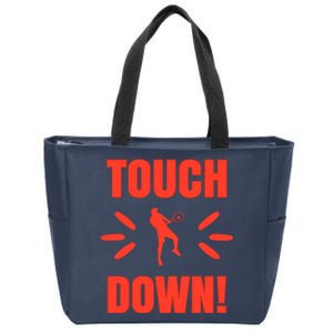 Touch Down Tennis Player Zip Tote Bag