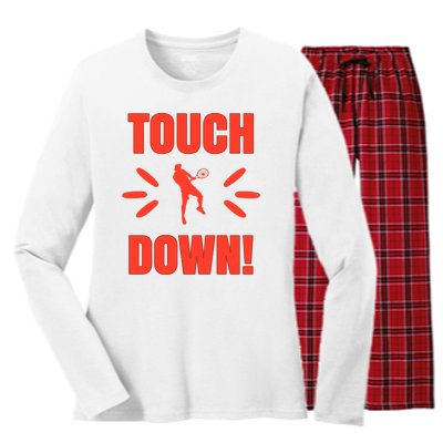 Touch Down Tennis Player Women's Long Sleeve Flannel Pajama Set 