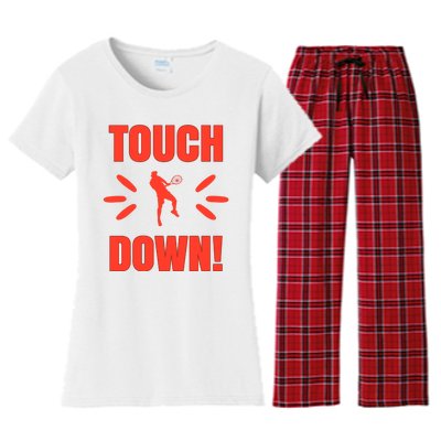 Touch Down Tennis Player Women's Flannel Pajama Set