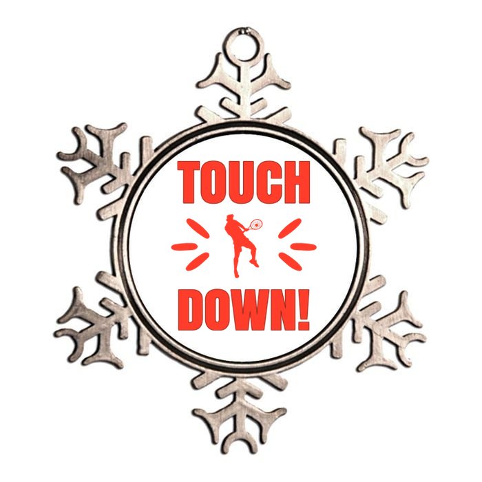 Touch Down Tennis Player Metallic Star Ornament