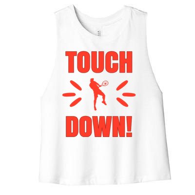 Touch Down Tennis Player Women's Racerback Cropped Tank