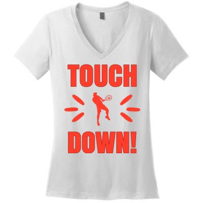 Touch Down Tennis Player Women's V-Neck T-Shirt