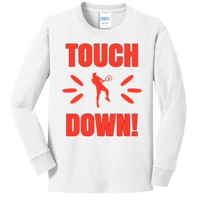 Touch Down Tennis Player Kids Long Sleeve Shirt