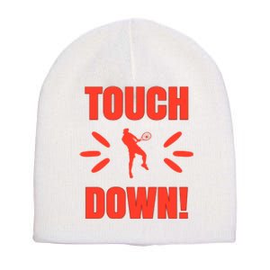 Touch Down Tennis Player Short Acrylic Beanie