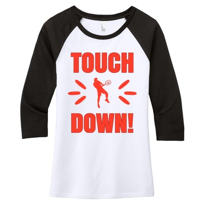 Touch Down Tennis Player Women's Tri-Blend 3/4-Sleeve Raglan Shirt