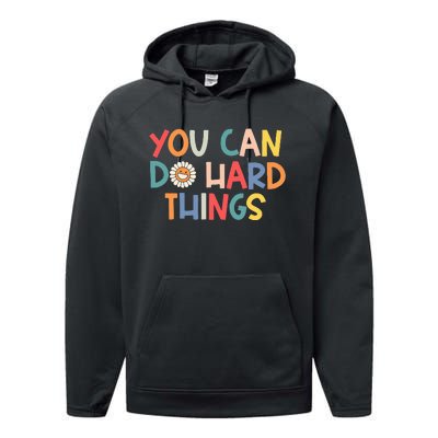 Test Day Teacher You Can Do Hard Things Performance Fleece Hoodie