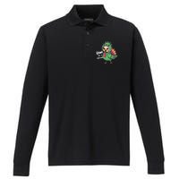 Thanksgiving Dinosaur Turkey Rawr IM A Dinosaur Performance Long Sleeve Polo