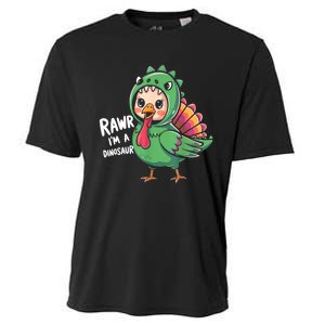 Thanksgiving Dinosaur Turkey Rawr IM A Dinosaur Cooling Performance Crew T-Shirt