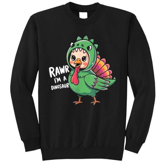 Thanksgiving Dinosaur Turkey Rawr IM A Dinosaur Sweatshirt