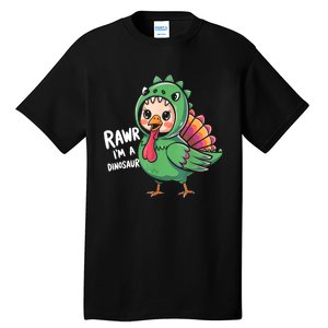 Thanksgiving Dinosaur Turkey Rawr IM A Dinosaur Tall T-Shirt