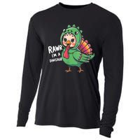 Thanksgiving Dinosaur Turkey Rawr IM A Dinosaur Cooling Performance Long Sleeve Crew